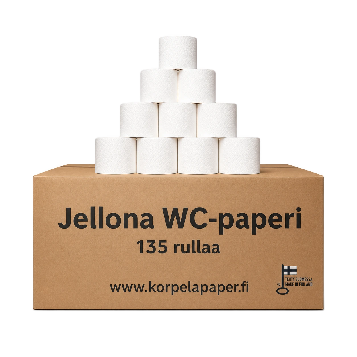 Jellona WC-paperilaatikko ja paperirullat
